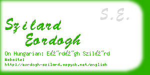 szilard eordogh business card